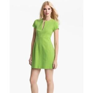 Diane Von Furstenburg Agatha Knit Lime Green Mini Dress Retro Rave Festival Sz 4